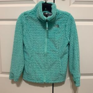 Girls North Face jacket. Medium 10/12. Sea foam green. Gently worn
